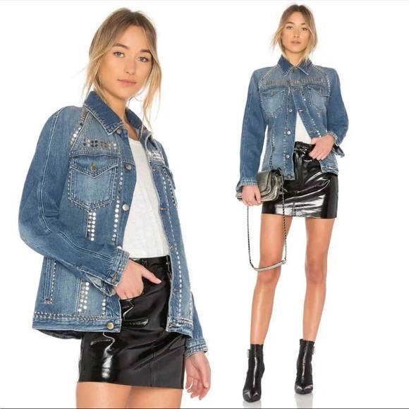 Frame Denim Jackets & Blazers - Frame Denim Le Studded Oversized Jean Jacket - Size S
